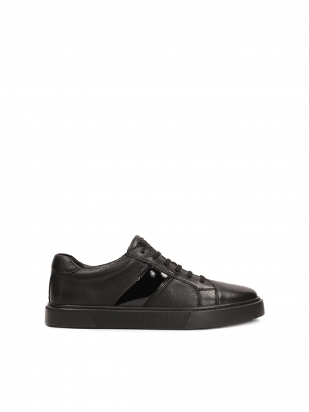 Leather sneakers with lacquered inserts SILVAN