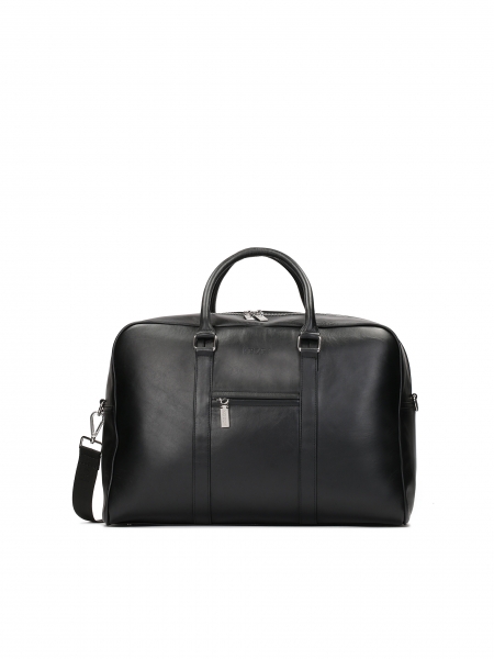 Elegancka skórzana torba podróżna w czarnym kolorze KEMBAR