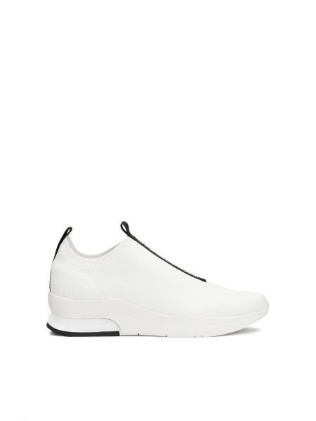 Weiße Slip-on-Sneakers aus Stoff TALLA