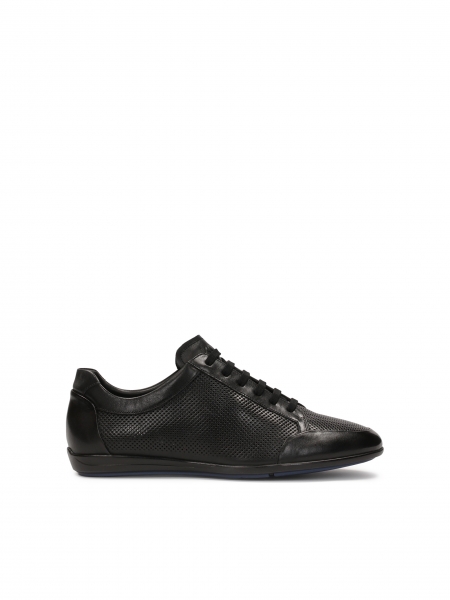 Chaussures décontractées en cuir noir avec perforation MELLAN