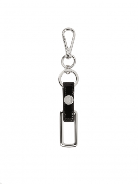 Minimalist keychain with patent leather strap. 