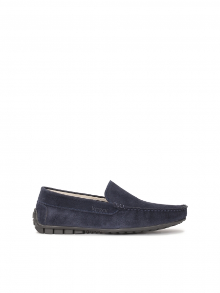 Navy blue driving moccasins in navy blue VINICIUS