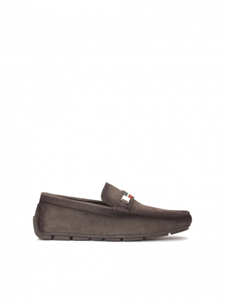 Suede moccasins on a comfortable sole with a decorative strap THAMOS