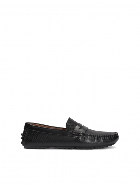Men's slip-on embossed leather moccasins NOTOS