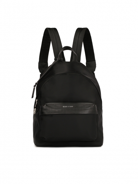 A capacious backpack in combined materials DWAYNE