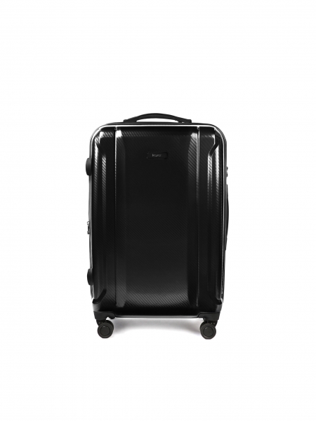 Schwarzer, mittelgroßer, erweiterter Handgepäcksack mit einziehbarem Griff AIRPORT MODE