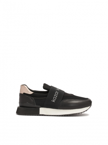 Sneakers with a slip-on upper made of fabric and leather SASSEL