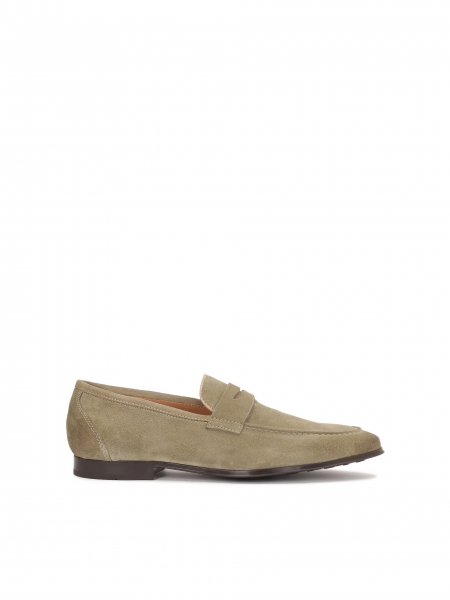 Lightweight loafers made of soft taupe suede ORSON