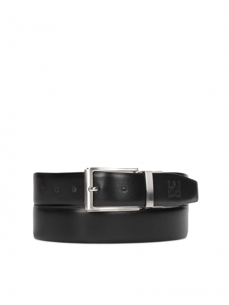 Double-sided strap in smooth leather and suede EMANUEL