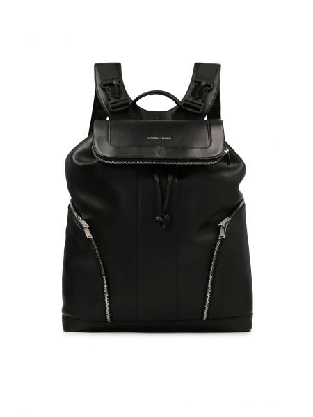 Leather backpack with laptop compartment BRYDEN