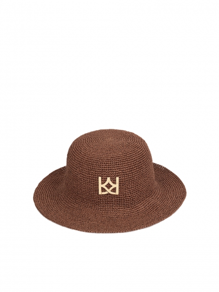 Słomkowy kapelusz z monogramem LAGUNA