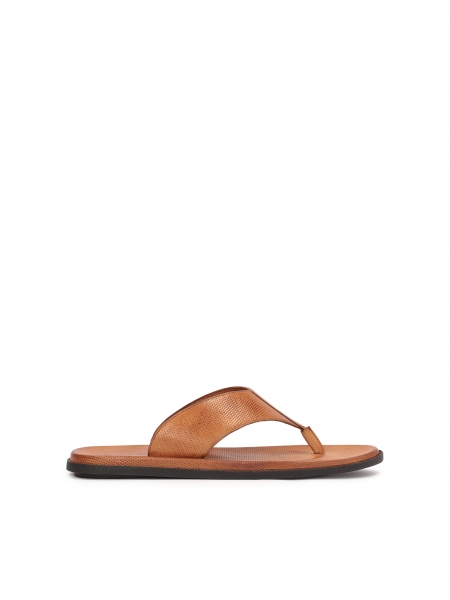 Men's universal flip-flop style mules made of grain leather AGOSTINHO