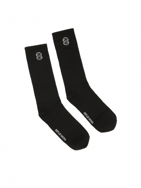Lange zwarte katoenen sokken KAI