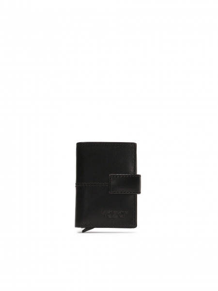 Skórzany portfel męski z automatycznym podajnikiem kart KASJAN