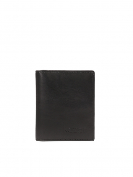 Black wallet with embossed logo DERWAN