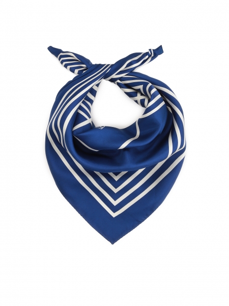 Silk square scarf with geometric pattern and KAZAR monogram HAMLEY