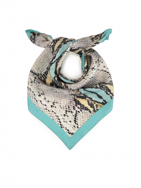 Silk scarf with multicoloured animal print 