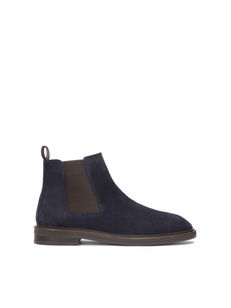 Timeless navy blue suede Chelsea boots USENIR