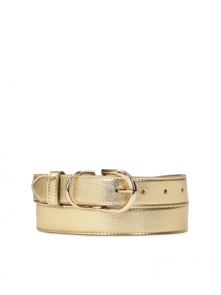 Gold smooth grain leather belt  COOKIE