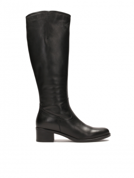 Black heeled boots with rounded upper RESSE