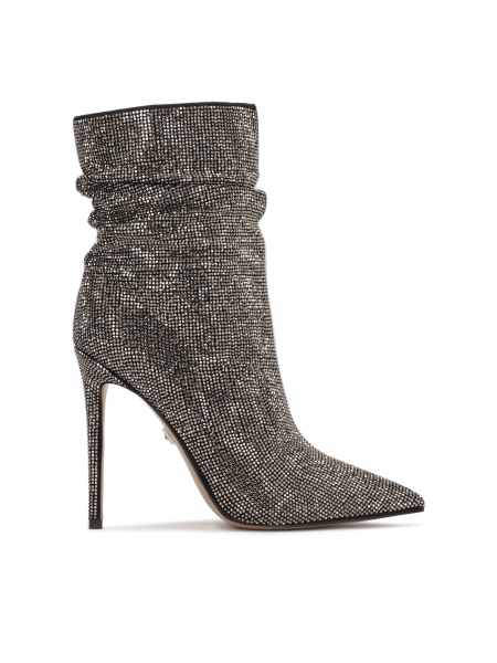 Suede booties coated with crystals FEMI
