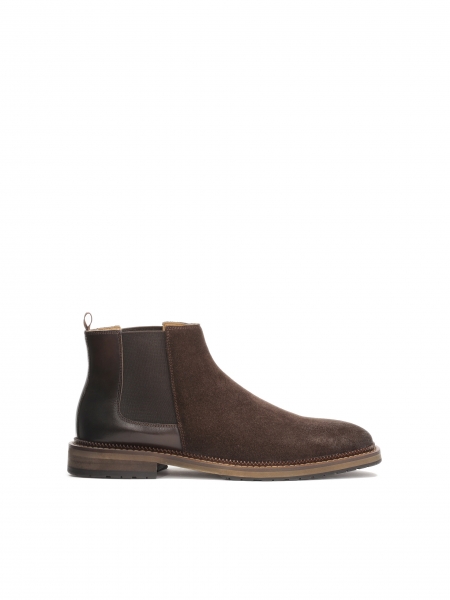 Brown suede and smooth leather Chelsea boots MARCELINO
