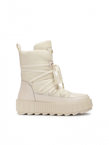 Fashionable snow boots in beige color  DAGE