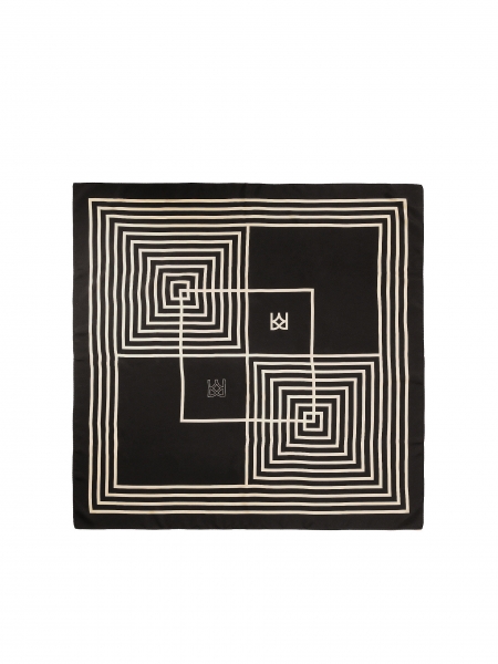 Large silk scarf with geometric patterns NOME