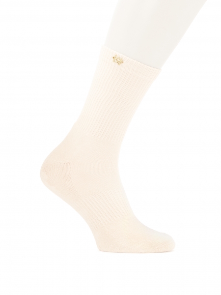 Ponožky z česané bavlny v lomené bílé barvě MERCER