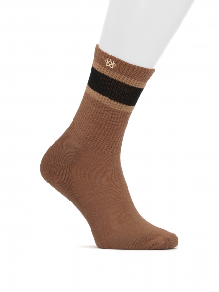 Brown monogrammed socks from KAZAR TANEY