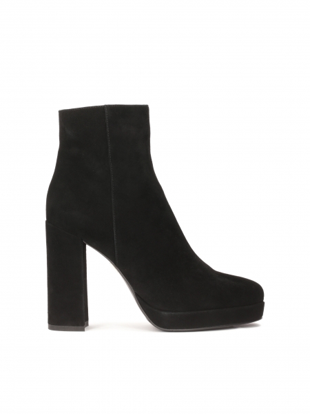 Suede boots with a wide heel and platform FERN