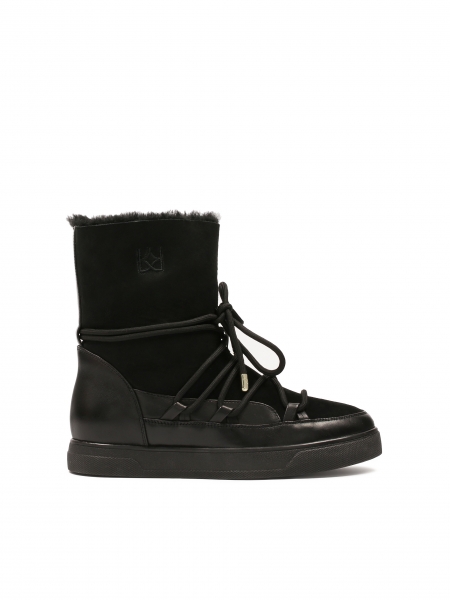 Black snow boots with suede upper HALLE