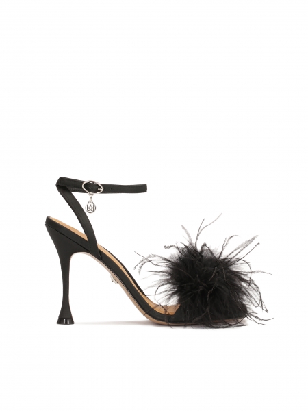 Sandals with ankle strap and feathers ALSEY