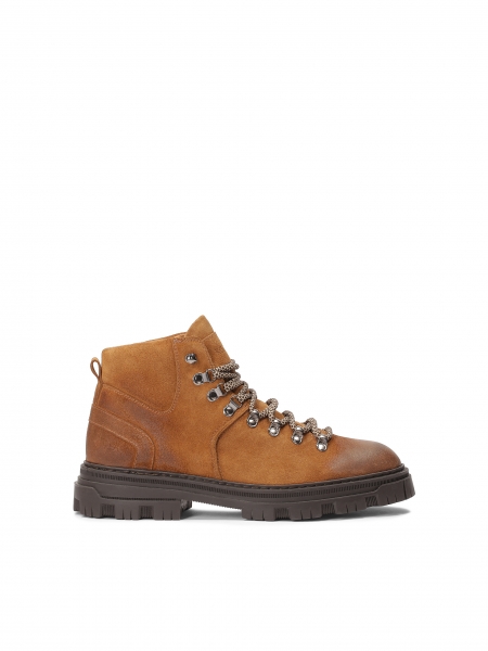 Brown men's boots on contrasting sole  JITENDE