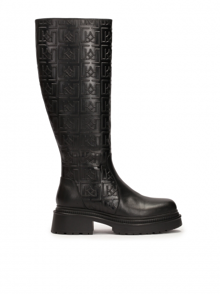 Leather boots embellished with embossed pattern DIVERNON