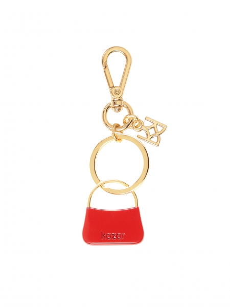 Key ring with red purse and monogram MEGGETT