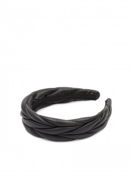 Black leather hairband BURNETT