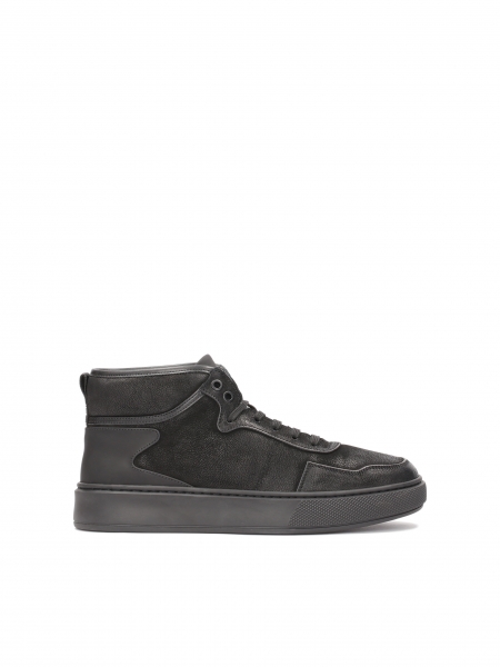 Men's leather sneakers with ankle-length upper PATEL