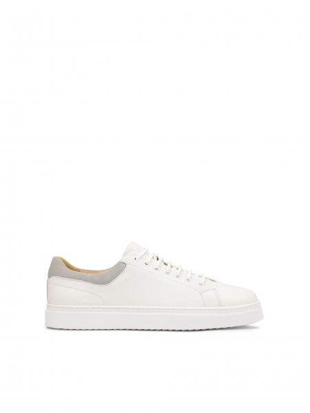 White sneakers with grey heel counter  UTURN