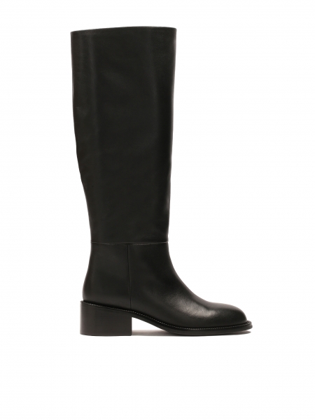 Leather jackboots with a slip-on upper ERVA