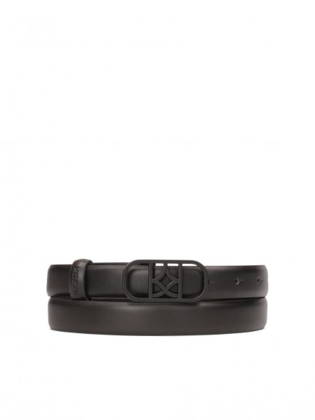 Cintura nera stretta decorata con fibbia con monogramma KAZAR NOLLY