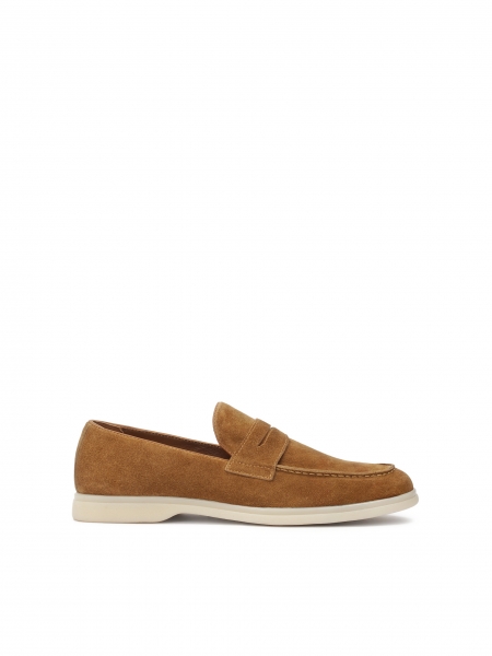 Slip-on suede half shoes in brown color  ODDES
