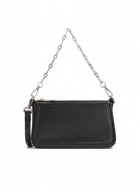 Black handbag with two straps NIKKI