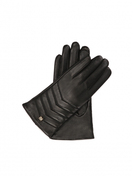 Elegant leather gloves with quilted stitching  BUENA