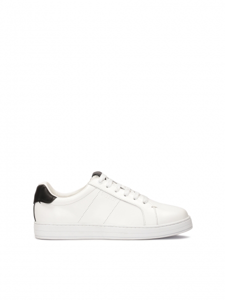 White sneakers with black heel counter  SINAO