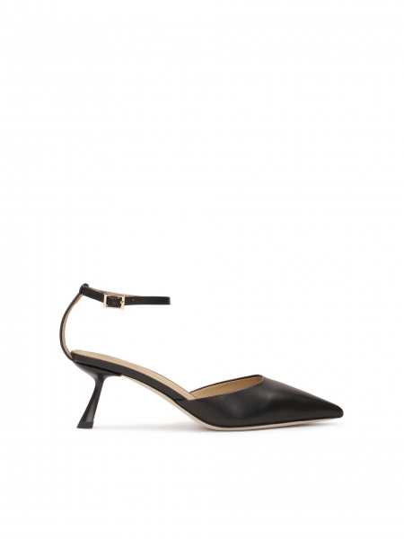 Black heeled pumps with cut-out upper FLARE
