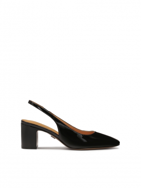 Lacquered post pumps with exposed heels TAVIA