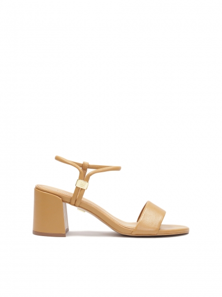 Sandals with a wide heel and original fastening NORA