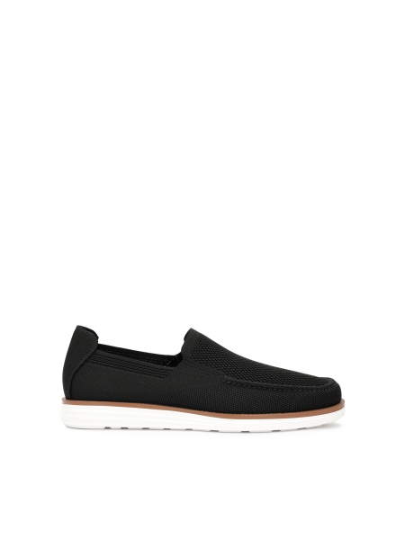 Slip-on black stretch fabric half shoes TOMPEL