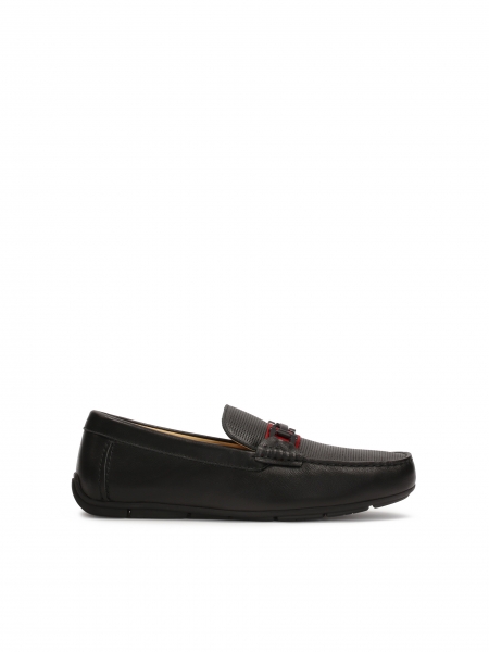 Black moccasins with red stripe  LUCJEN